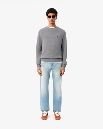 Carded Wool Crew Neck Sweater