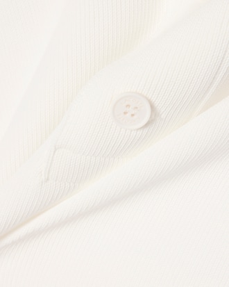 Ribbed Cotton Polo Collar Sweatshirt