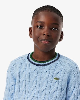 Cotton and Wool Crew Neck Sweater