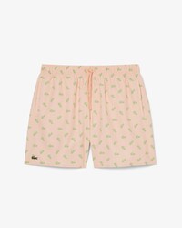 Mid Length Crocodile Print Swim Trunks
