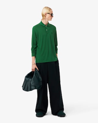 Runway Loose Fit Silk Mini-Piqué Polo Shirt