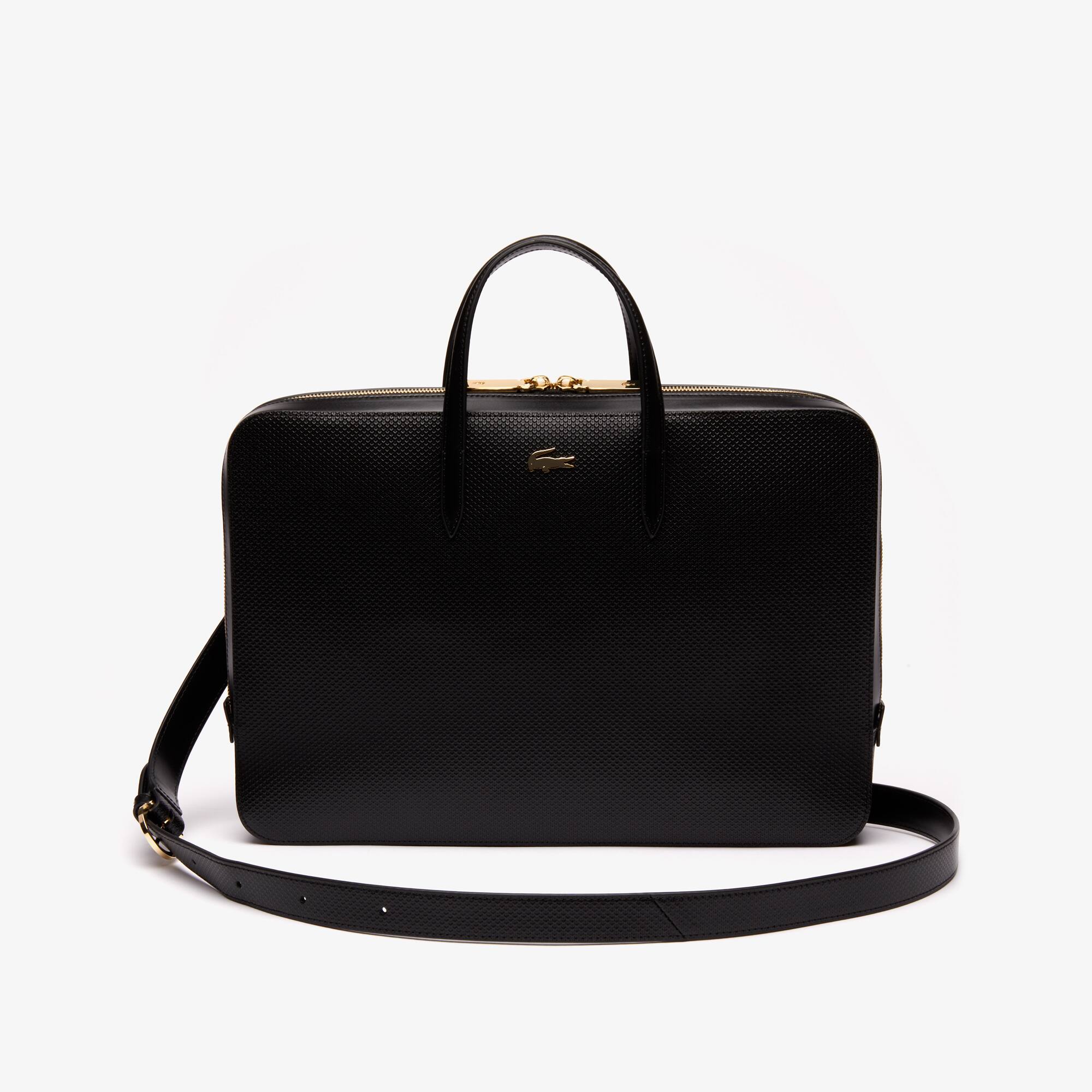 Women S Chantaco Piqué Leather Computer Bag Lacoste