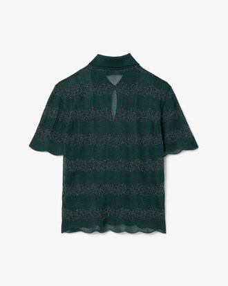 Runway Pointelle Polo Collar Sweater