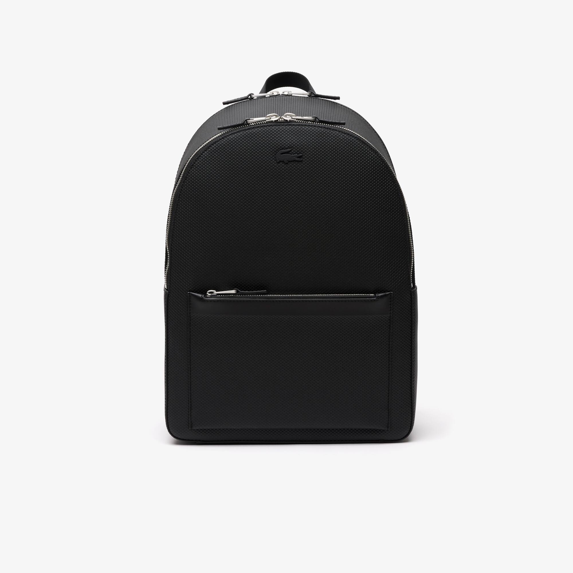 Lacoste black leather backpack clearance