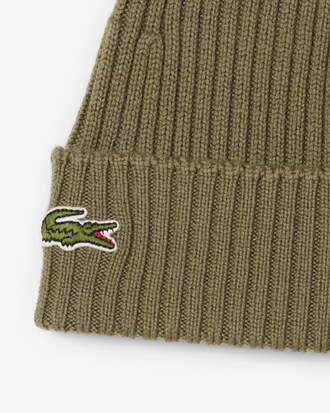 Rib Knit Brushed Wool Beanie