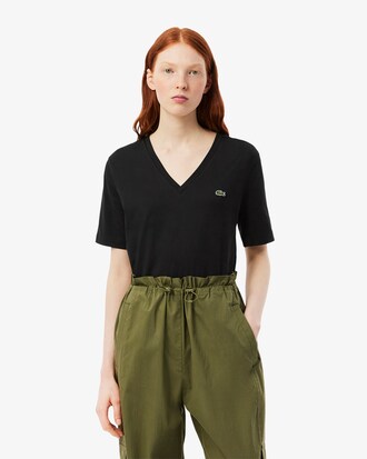 Relaxed Fit Soft Cotton V Neck T-shirt