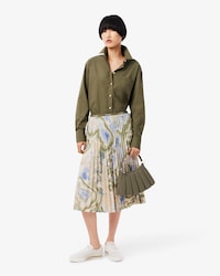 Topography Print Pleated Skirt