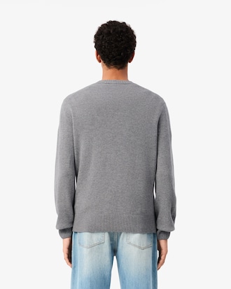 Carded Wool Crew Neck Sweater