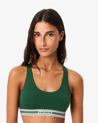 Contrast Band Stretch Cotton Bralette