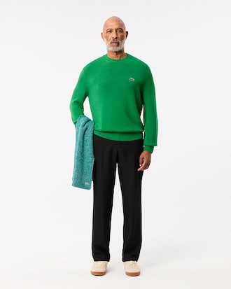 Carded Wool Crew Neck Sweater