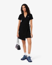 Stretch Mini Piqué Wrap Dress