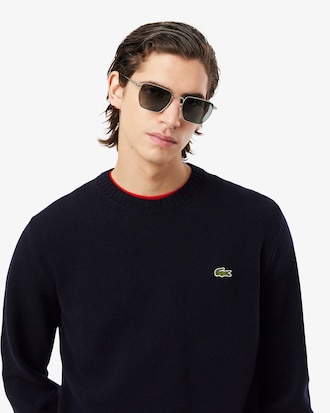 Carded Wool Crew Neck Sweater