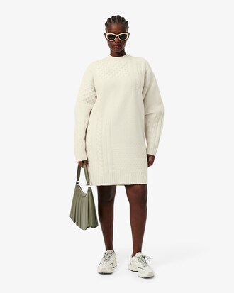 Patchwork Effect Wool Sweater Dress