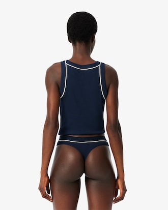 Ribbed Cotton String Briefs