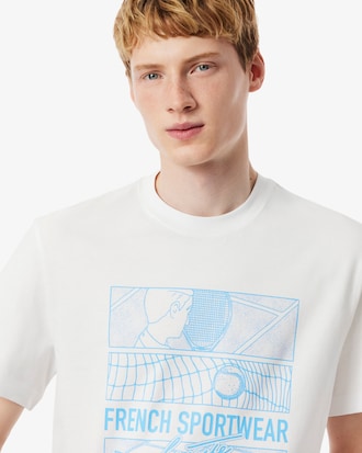 Tennis Court Print Cotton T-shirt