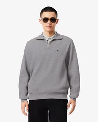 Zip-Up High Neck Interlock Sweatshirt