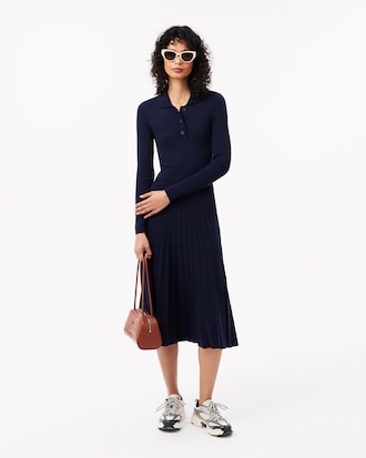 Long Sleeved Ribbed Wool Dress