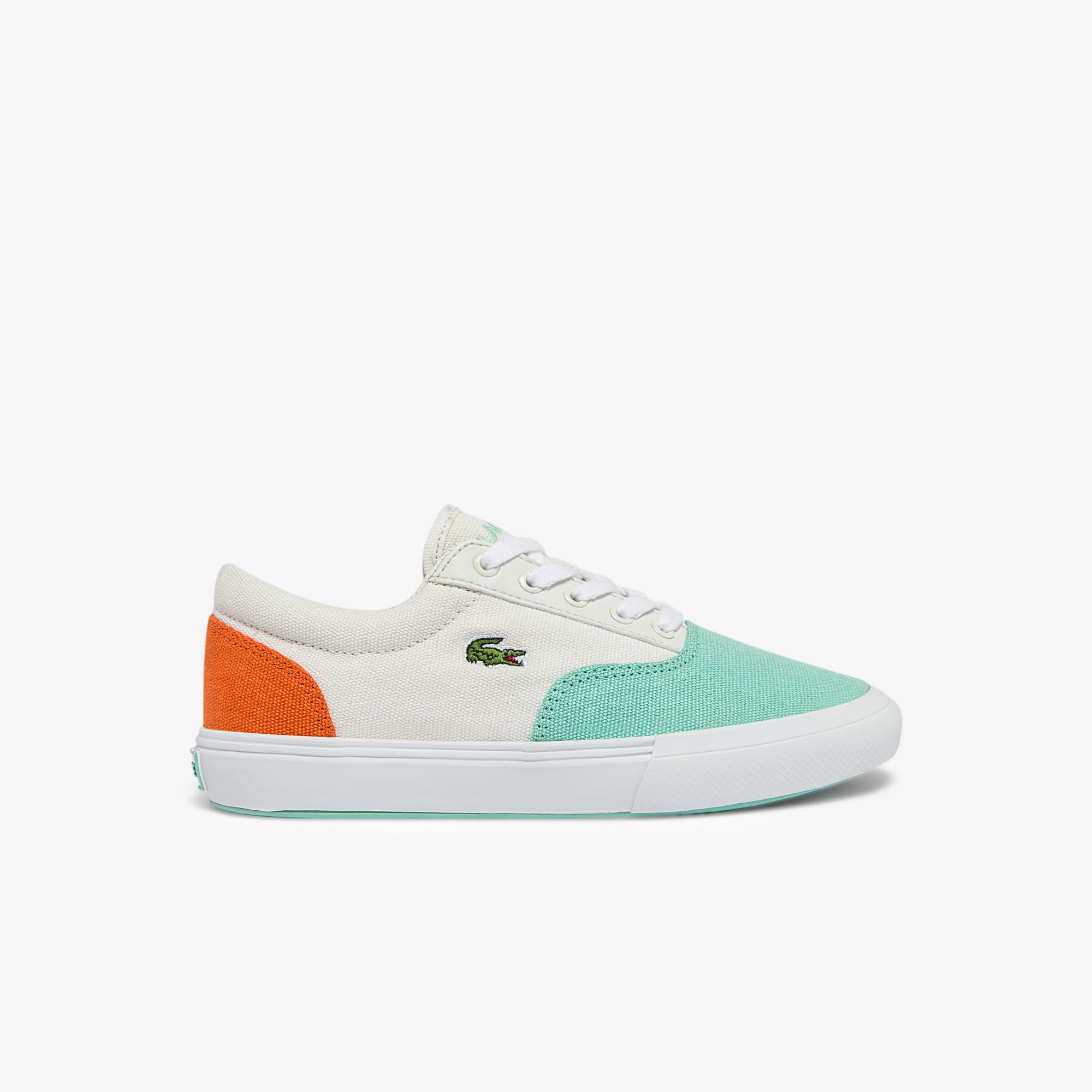 Lacoste Children's Jump Serve Lace Canvas Trainers. 1