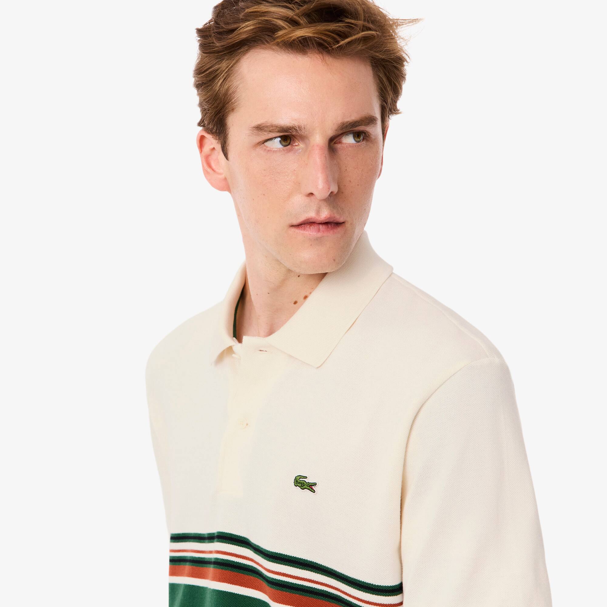 French Made Classic Fit Striped Polo Shirt - Men's Short Sleeves