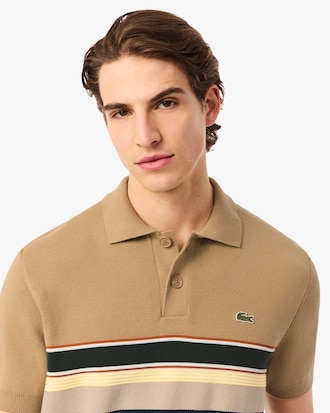 French Made Striped Polo Collar Sweater