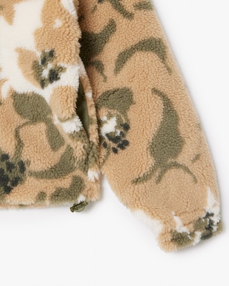 Oversized Jacquard Fleece Polo Sweatshirt
