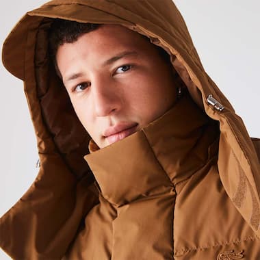 Classic amber puffer coat with detachable elements