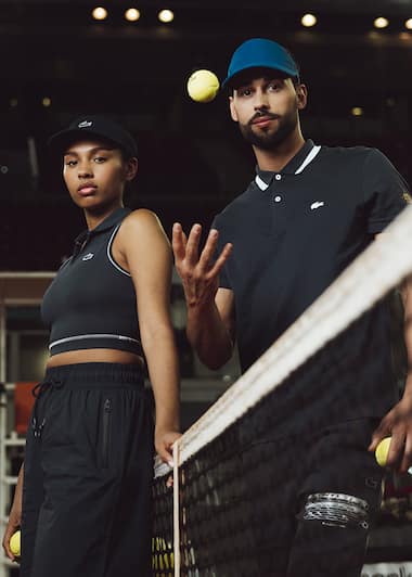 Ball boys wearing Lacoste at the 2023 Mutua Madrid Open