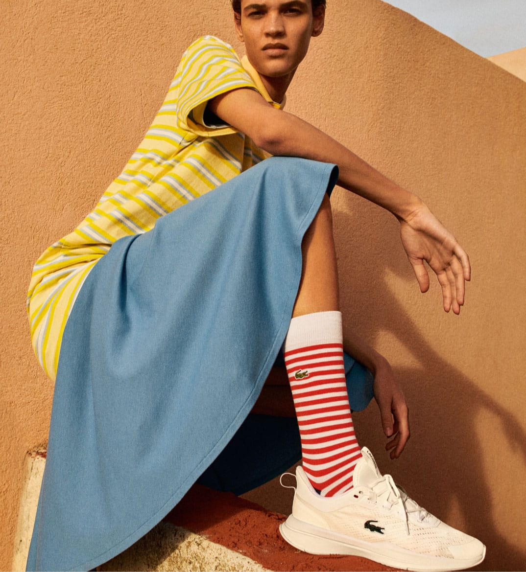 Men's Lerond Tricolore Leather and Synthetic Trainers | LACOSTE