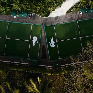 The padel courts at Club Lacoste Bali