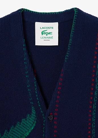 "Hokusai" cardigan, Lacoste x Lemarié collection
