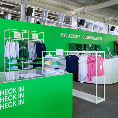 Inside the Lacoste boutique at the 2023 Miami Open