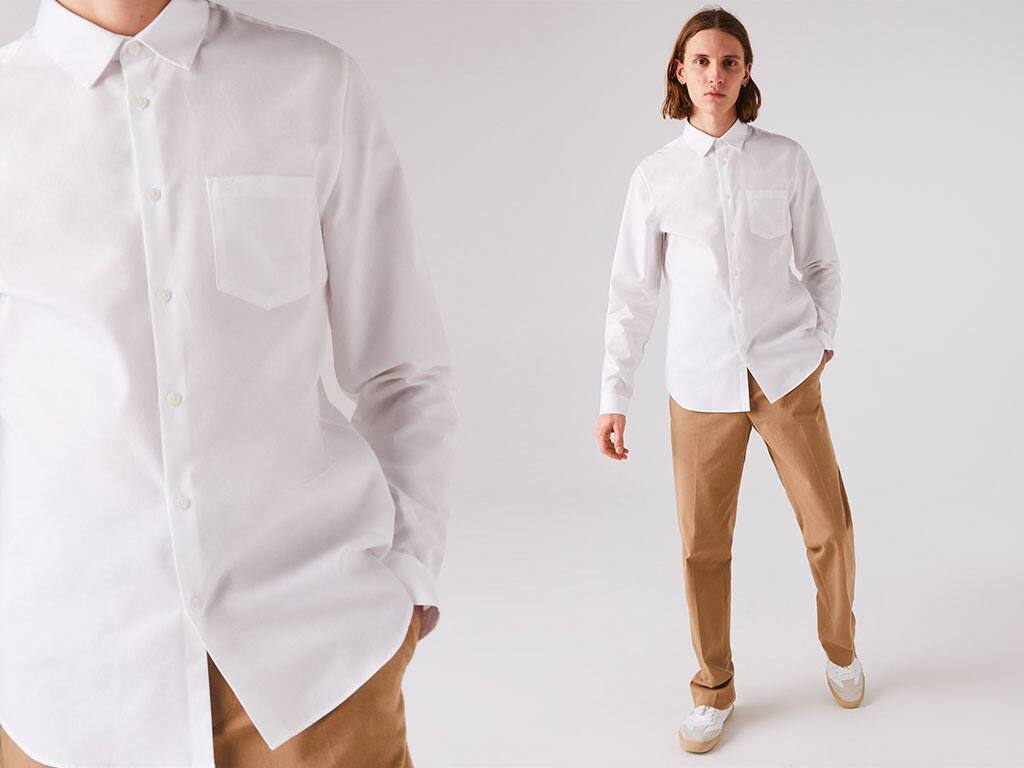 Lacoste Men&rsquo;s fitted white shirt