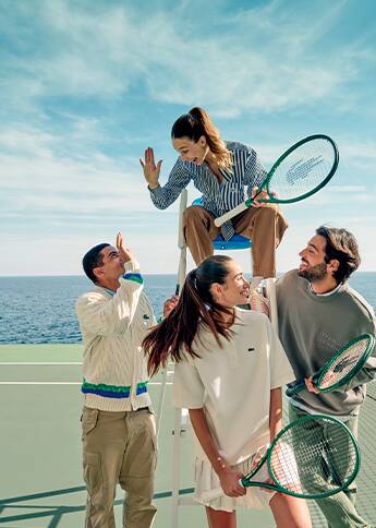 Tenistas con raquetas Lacoste L23 y L23L