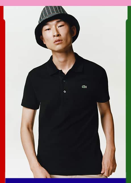 polo lacoste negro hombre