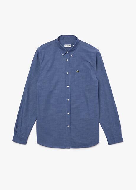 Lacoste straight-fit navy blue shirt