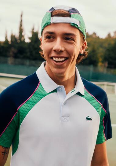 Arthur Cazaux wearing Lacoste with the Miami Open players collection