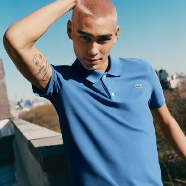 Polo blanc classic &agrave; manche longues en coton petit piqu&eacute;