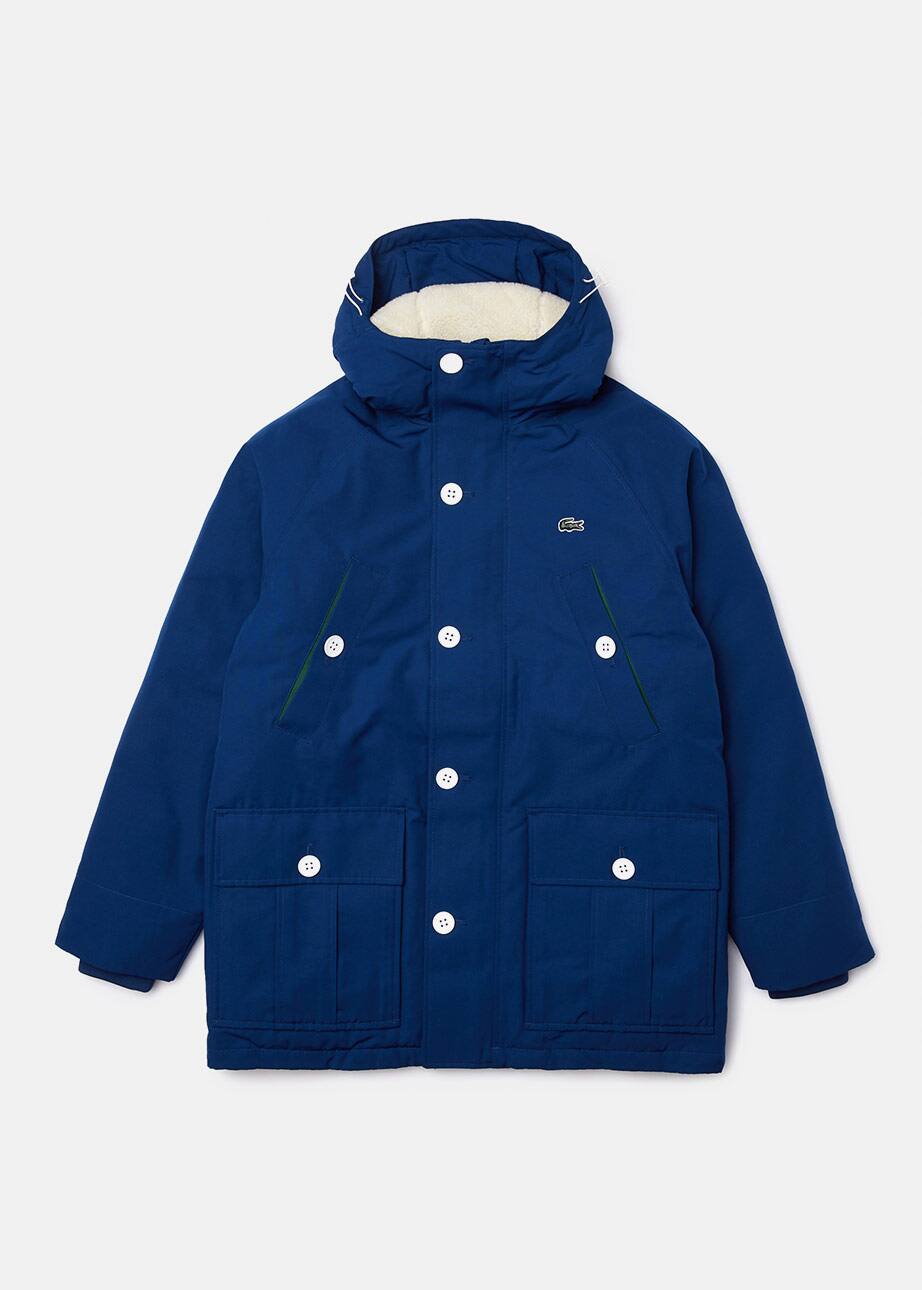 Parka bleue marine avec poches Lacoste live