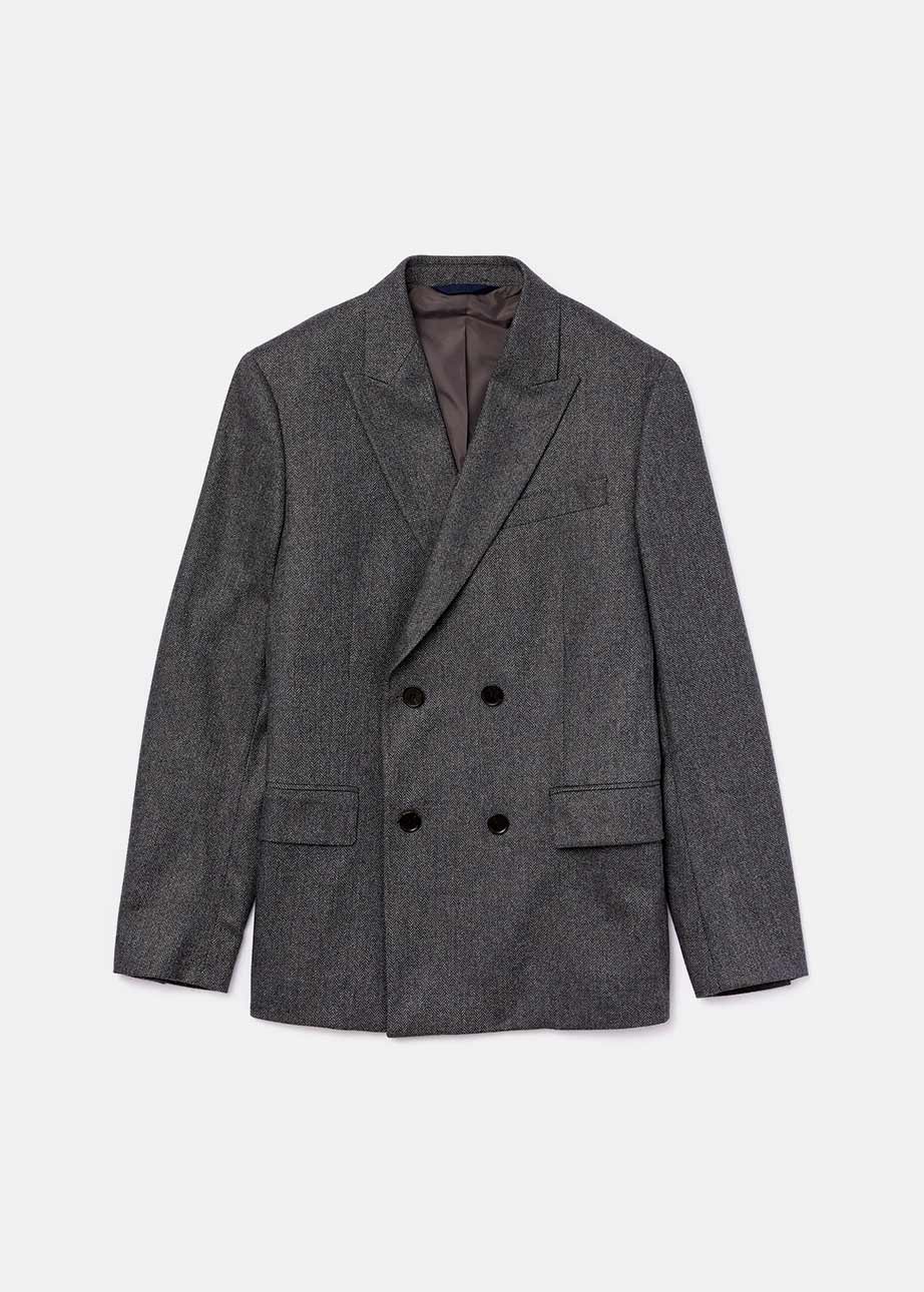 veste blazer grise &agrave; boutonni&egrave;re en laine Lacoste pour homme