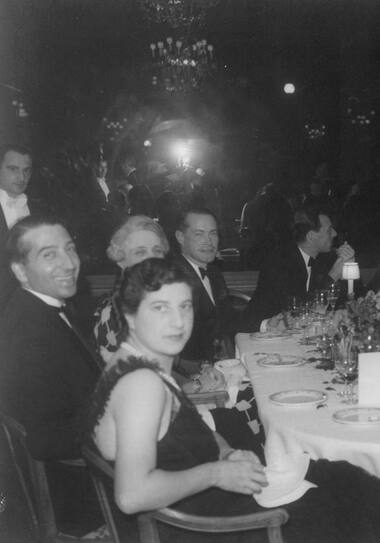 Dinner at the Hermitage, Le Touquet, 1939, with Germaine, Edouard, and Guy de Rothschild