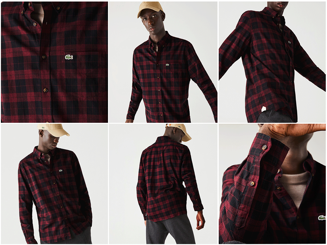 Lacoste PITTA Bleu - Vêtements Chemises manches longues Homme 99,90 €