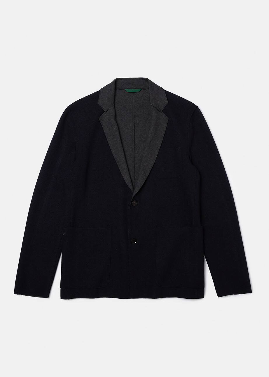 blazer di lana nero uomo lacoste