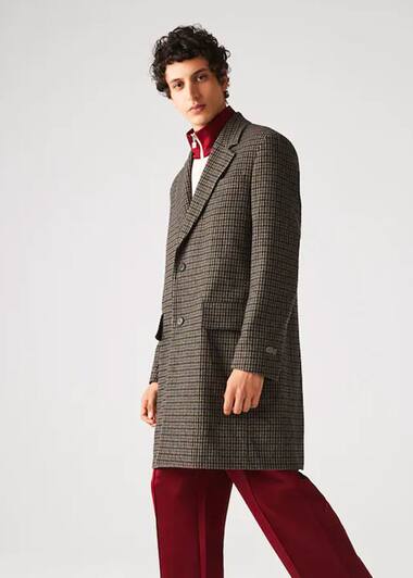 Cappotto Chesterfield lungo da uomo a quadri