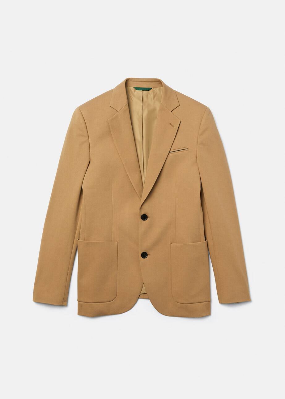 blazer di lana beige uomo lacoste