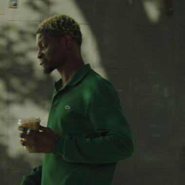 Polo Lacoste classica a manica lunga verde