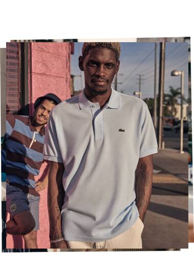 classica polo blu cielo sul rapper A$AP Nast