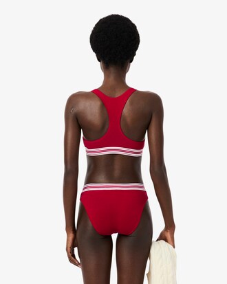 Sport-BH aus Stretch-Baumwolle mit kontrastierenden Streifen