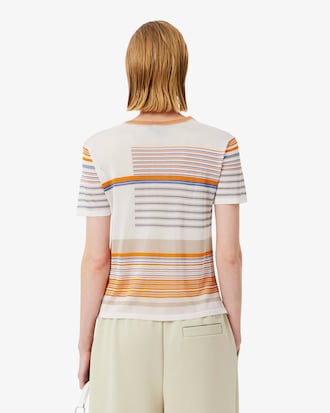 Gestreiftes T-Shirt Runway aus Satin-Jersey