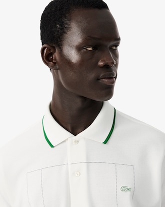 Classic Fit-Polohemd aus Petit Piqu&eacute; mit Grafik-Print