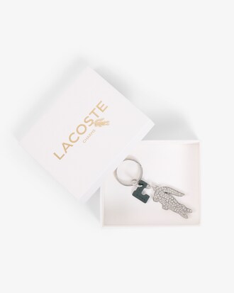 Schl&uuml;sselanh&auml;nger mit Strass-Krokodil- und L-Charm